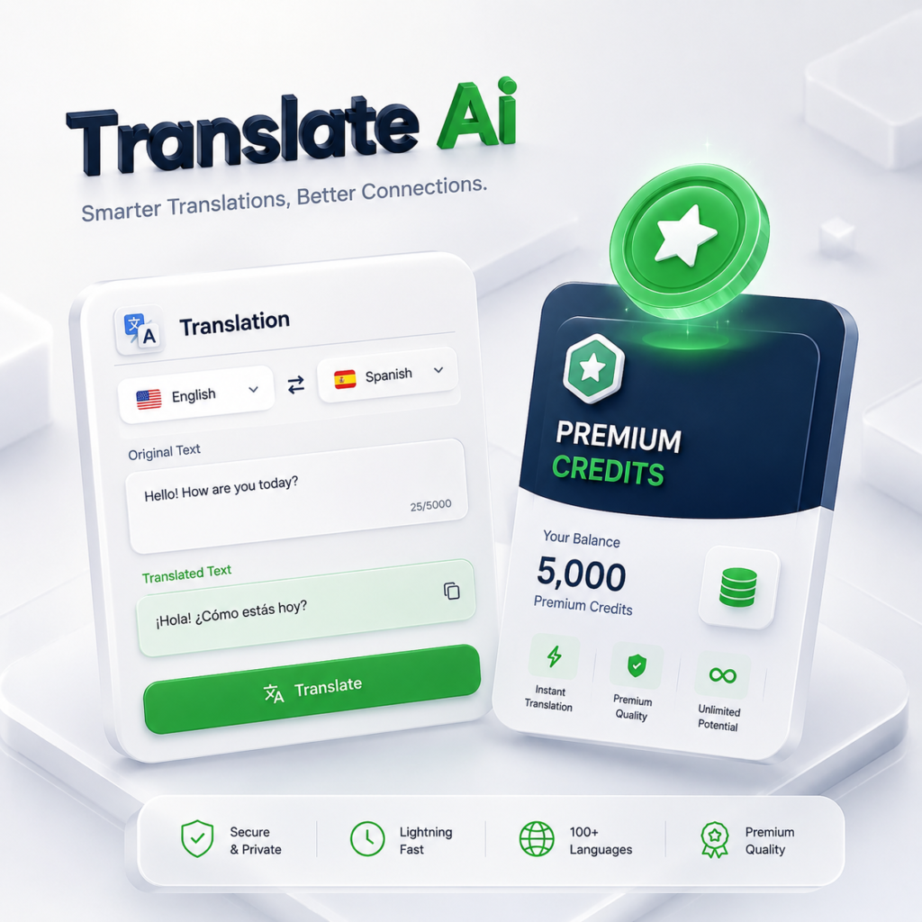 Buy Translate AI Premium Credits – Smart Translation, Grammar Fix & Voice Dictation